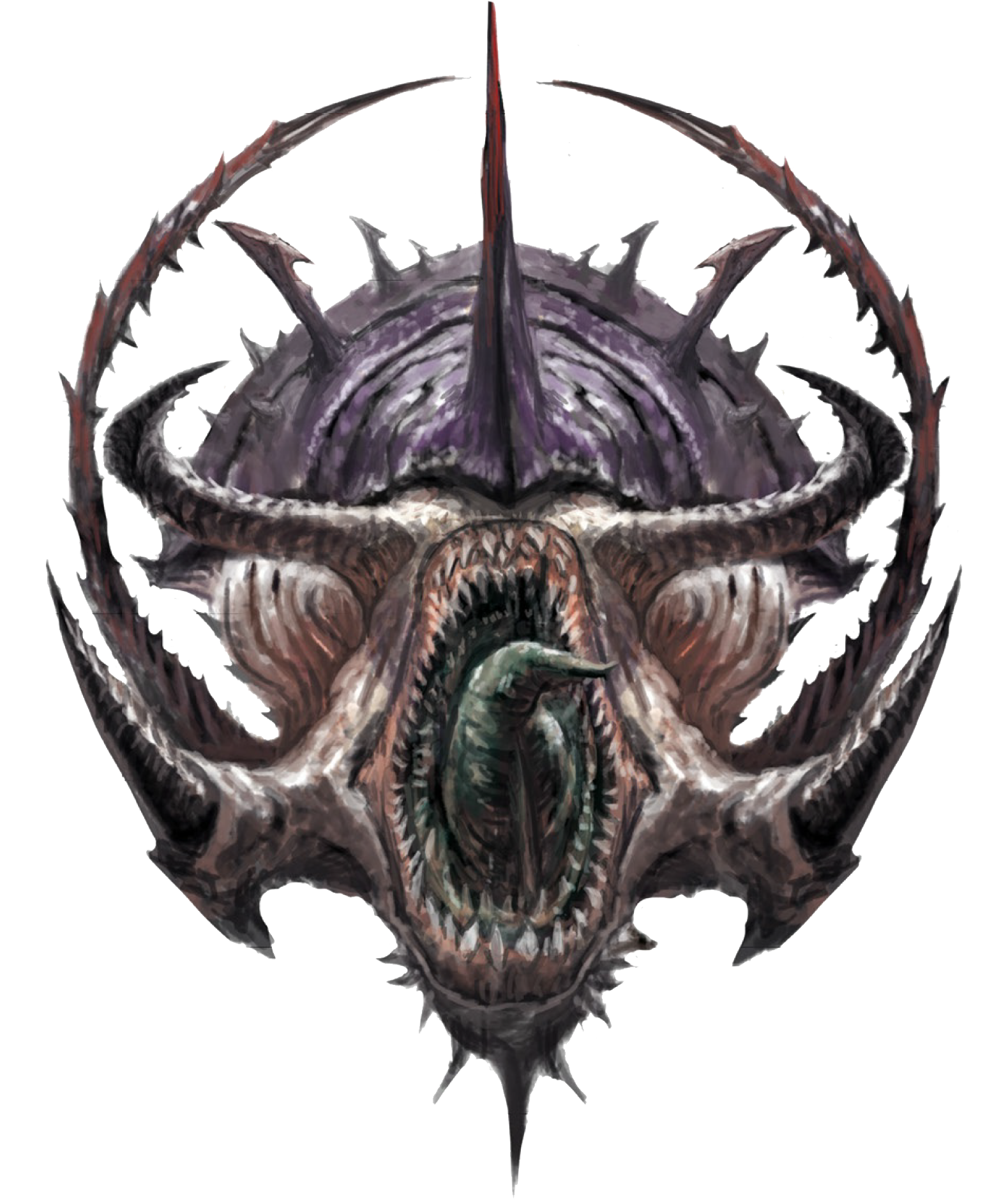 Tyraniden-Symbol mit geöffnetem Fangmaul und Chitindornen
